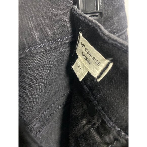 Madewell Womens 10" High-Rise Skinny Jeans Size 26 Black Denim - Picture 4 of 14